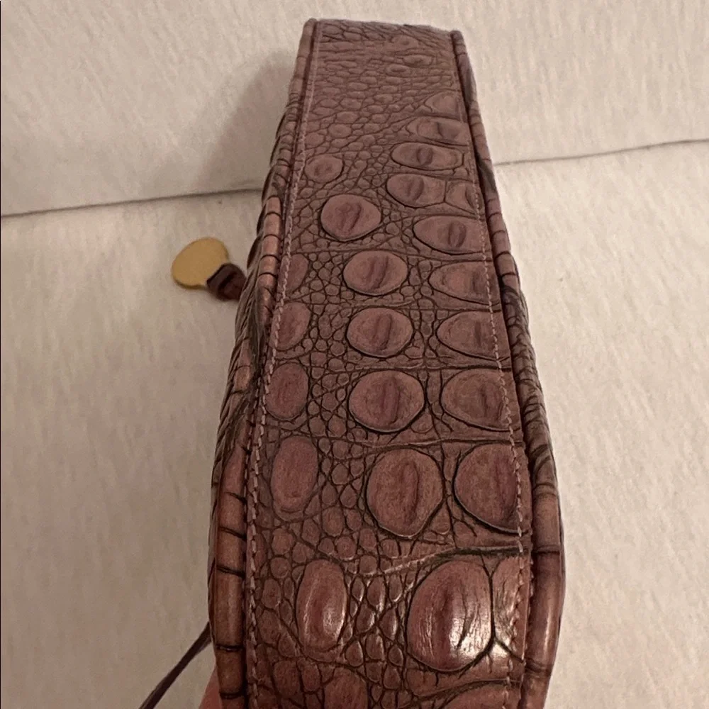 Vintage Brahmin Y2K Croc Embossed Leather Handbag Shoulder Mini Bag w/ Dust Bag